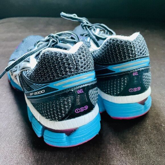 Excellent ASICS GT-2000 Black Blue Ruby Pink Womens 9, 40.5 - Picture 14 of 16